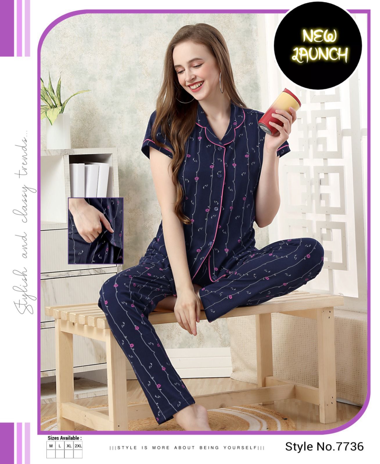 Summer Special Collar Ns Vol B506 Hosiery Cotton Night Suits
